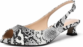 SKYSTERRY Womens Patent Slingback Buckle Peep Toe Wedding Cute Spool Low Heel Pumps Shoes 1.5 Inch