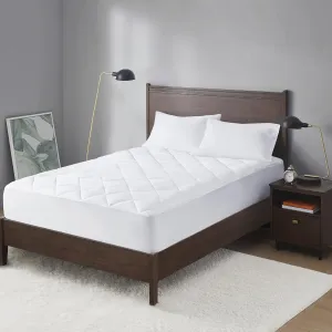 Sleep Philosophy Energy Recovery Waterproof Mattress Pad - Elastic Deep Pocket Bed Protector with Thermal Material for Healthy Living, Twin White