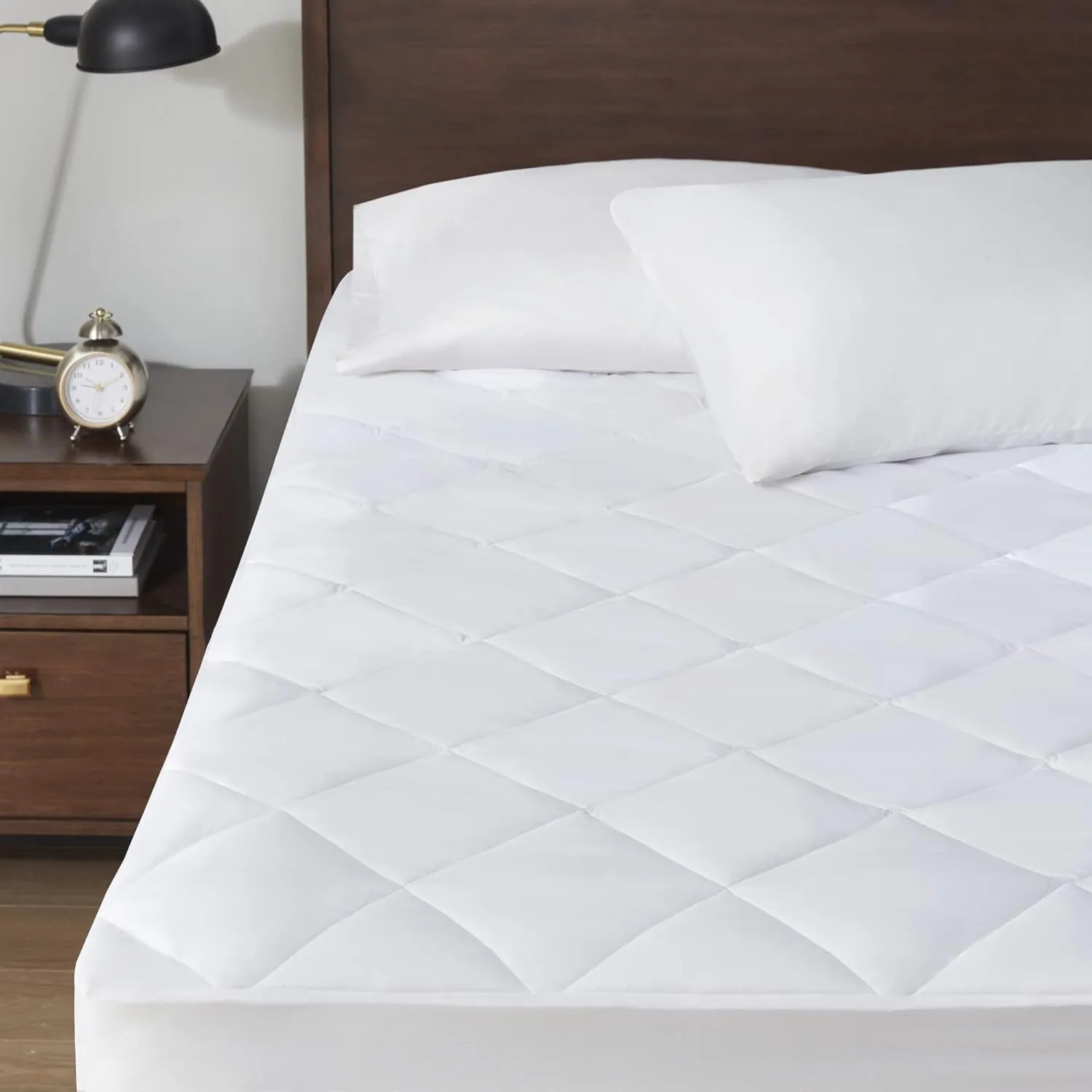 Sleep Philosophy Energy Recovery Waterproof Mattress Pad - Elastic Deep Pocket Bed Protector with Thermal Material for Healthy Living, Twin White