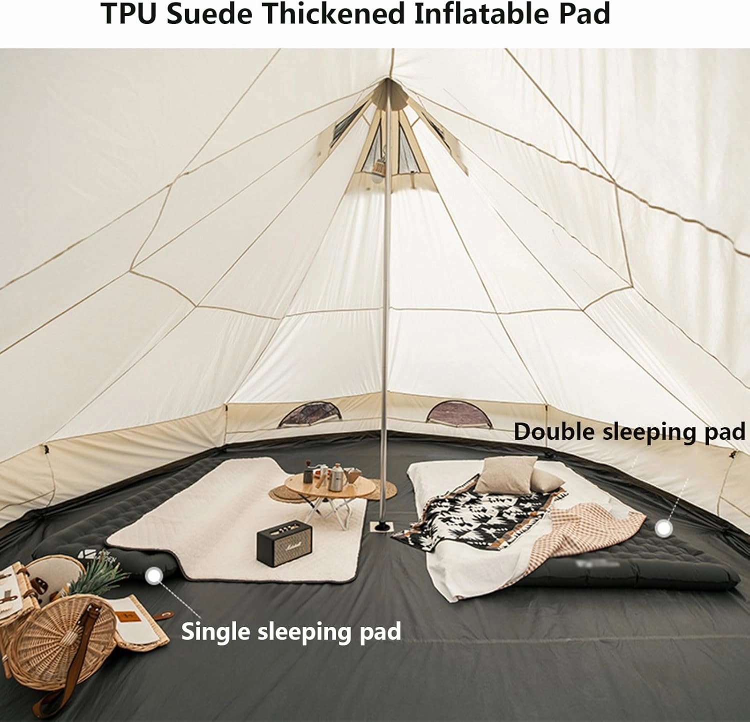 Sleeping Pad for Camping-Ultralight Inflatable Sleeping Mat Extra Thickness 5 Inch Compact & Lightweight Camping Inflatable Mattress Pad Camp Air Mat for Backpacking Traveling Hiking