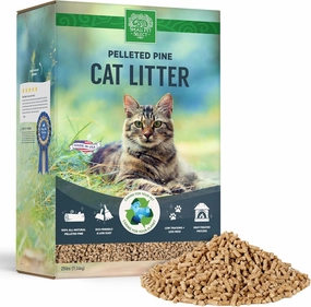 Small Pet Select Premium Pine Pelleted Cat Litter, 100% All Natural Pellet Kitty Litter, Non Clumping Non Tracking Low Dust Litter Meant for Use with Sifting Litter Box, Made in USA, 25 lbs