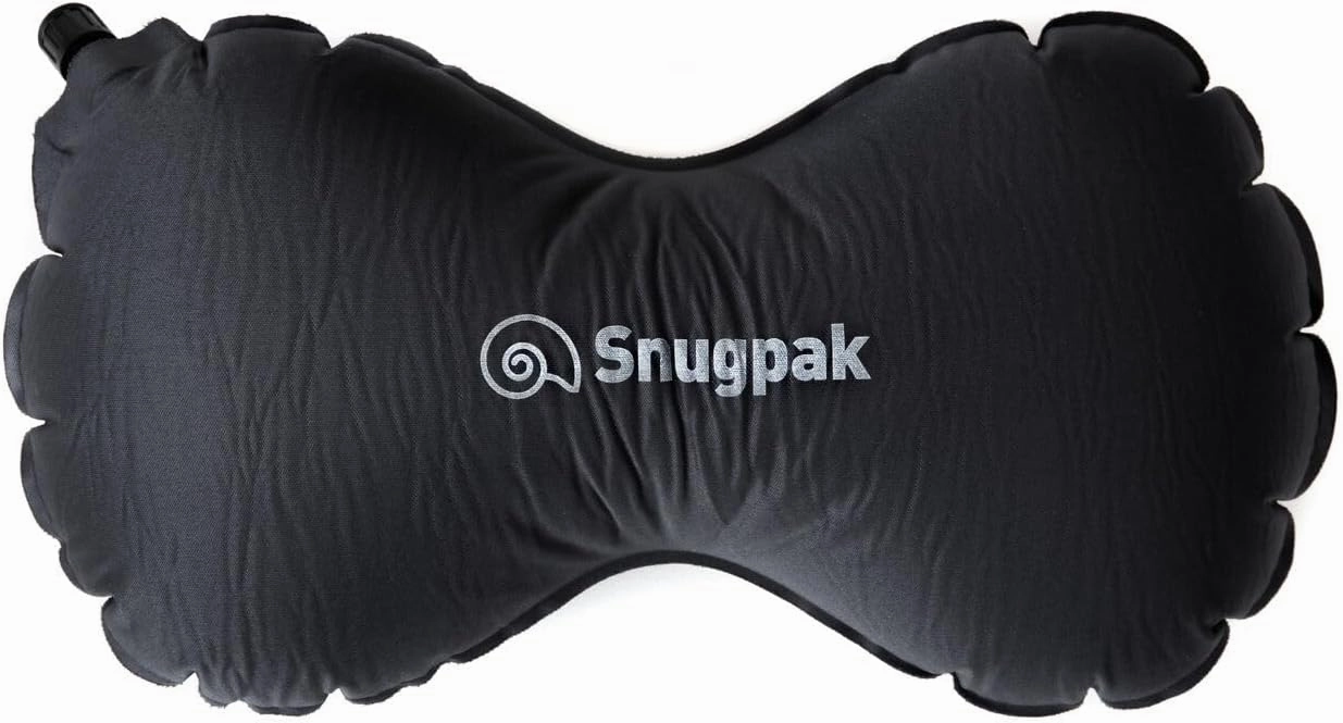 Snugpak Butterfly Neck Pillow WGTE - Black, Soft Nylon, Travel & Sleep Support