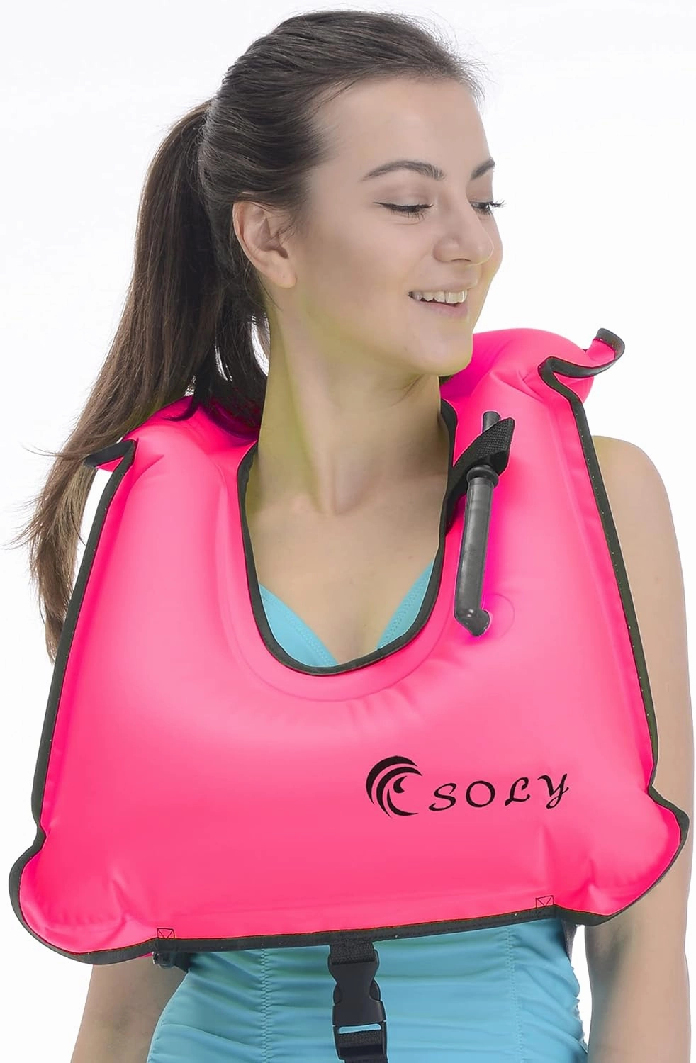 SOLY Inflatable Snorkel Vest Adult, Snorkeling Vest Adjustable Light Snorkeling Jackets for Diving LowImpact Water Sports Safety