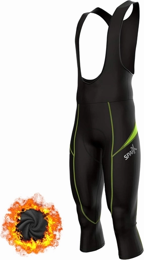 Sparx Men's Elite Super Roubaix Thermal Cycling 3/4 Bib Tights Bib Knicker Coolmax Padded