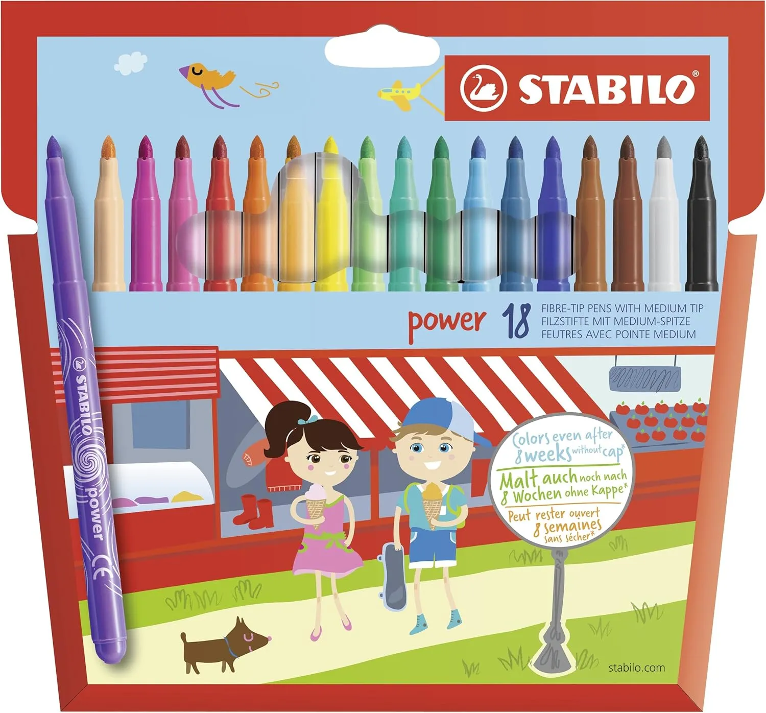 STABILO Power Wallet Coloring Pens , Set of 18 , Multicolored