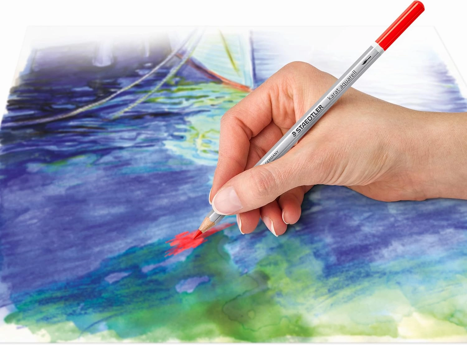 Staedtler Karat Aquarell Premium Watercolor Pencils, Set of 24 Colors (125M24)