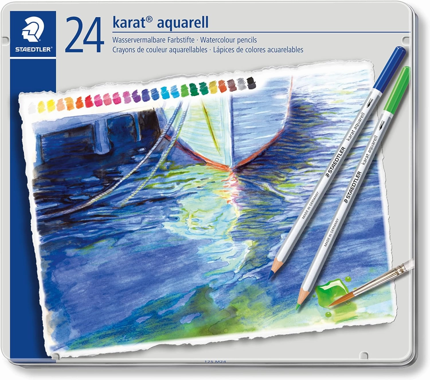 Staedtler Karat Aquarell Premium Watercolor Pencils, Set of 24 Colors (125M24)