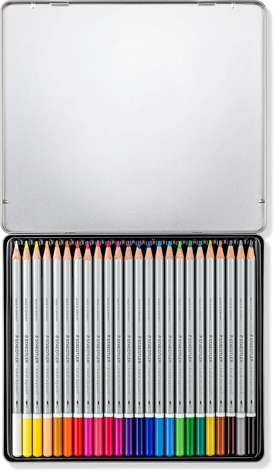 Staedtler Karat Aquarell Premium Watercolor Pencils, Set of 24 Colors (125M24)