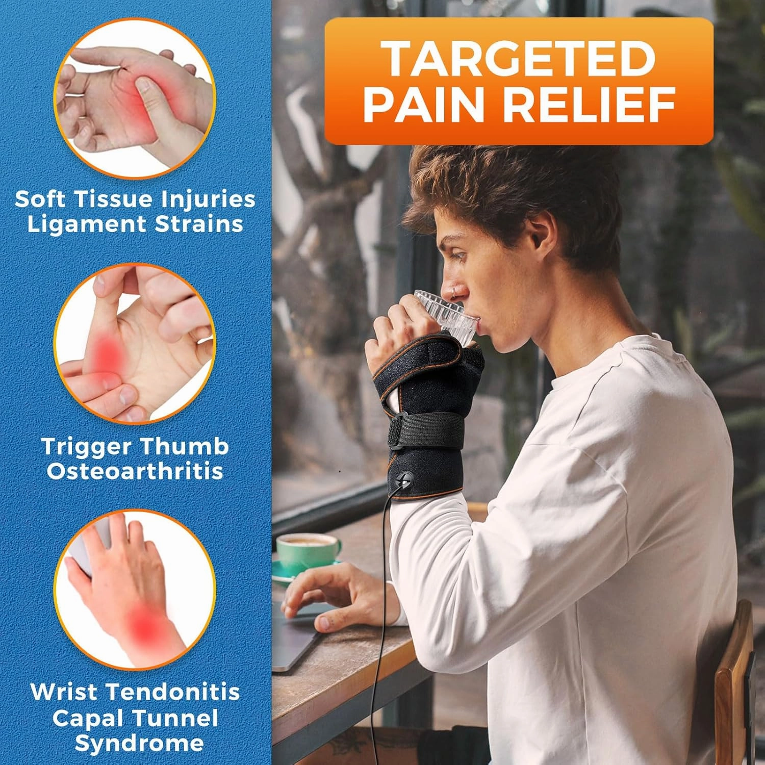sticro Wrist & Thumb Heating Pad for Arthritis and Carpal Tunnel Relief, Hand Heating Pad for Sprains, Trigger Thumb, Tendonitis, Hand Pain Relief - Left & Right Hands(S/M)
