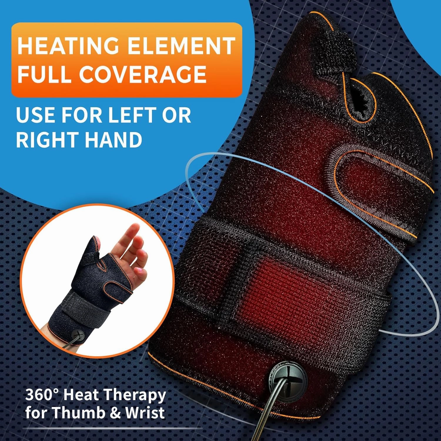 sticro Wrist & Thumb Heating Pad for Arthritis and Carpal Tunnel Relief, Hand Heating Pad for Sprains, Trigger Thumb, Tendonitis, Hand Pain Relief - Left & Right Hands(S/M)