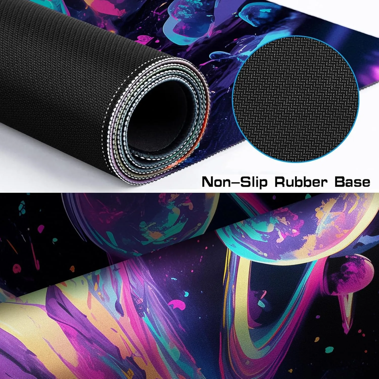 Strange Space Anime Galaxy Game Mouse Pad, Stitched Edge Anti Slip Mouse Pad, XXL Extended Mouse pad 35.4x15.7 Inches