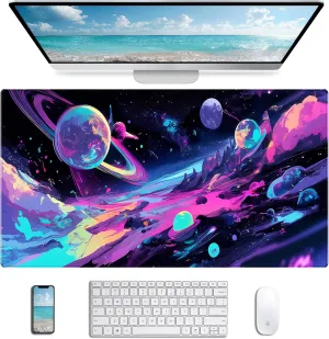 Strange Space Anime Galaxy Game Mouse Pad, Stitched Edge Anti Slip Mouse Pad, XXL Extended Mouse pad 35.4x15.7 Inches