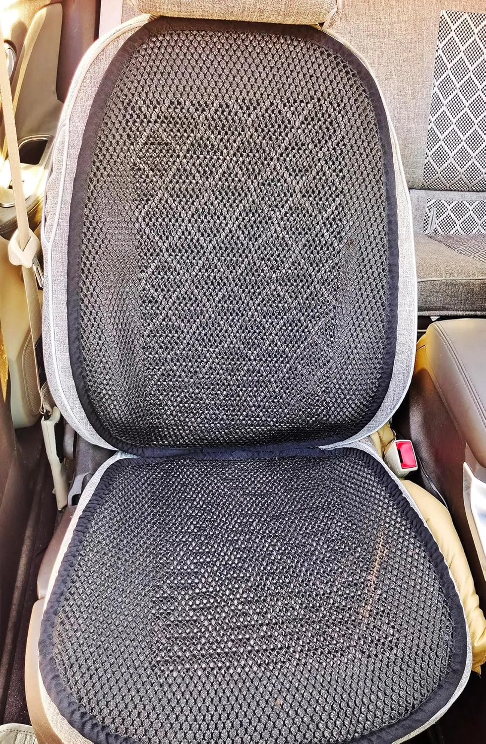 Summer Cool 3D Air Mesh Breathable Car Seat Cushion Pad Universal Auto Cushion Cover Set Interior Accessories (Black, 2 Pack seat pad  2 Pack Back Cushion)