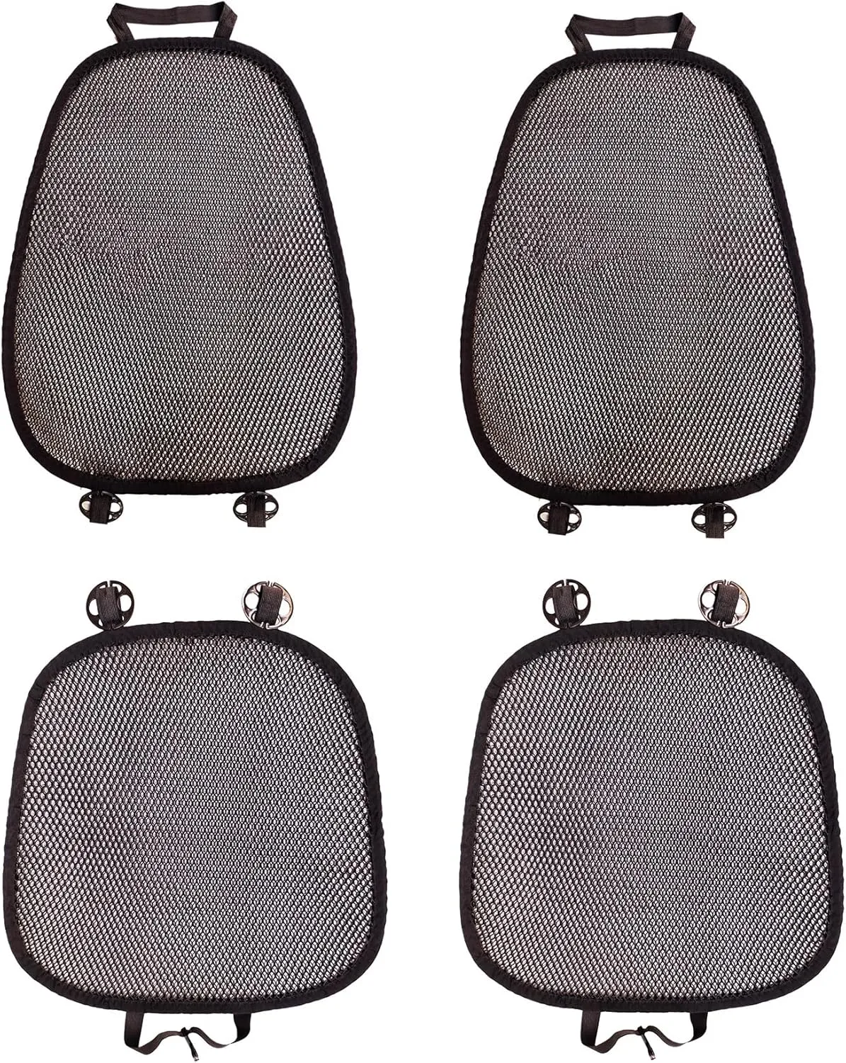 Summer Cool 3D Air Mesh Breathable Car Seat Cushion Pad Universal Auto Cushion Cover Set Interior Accessories (Black, 2 Pack seat pad  2 Pack Back Cushion)