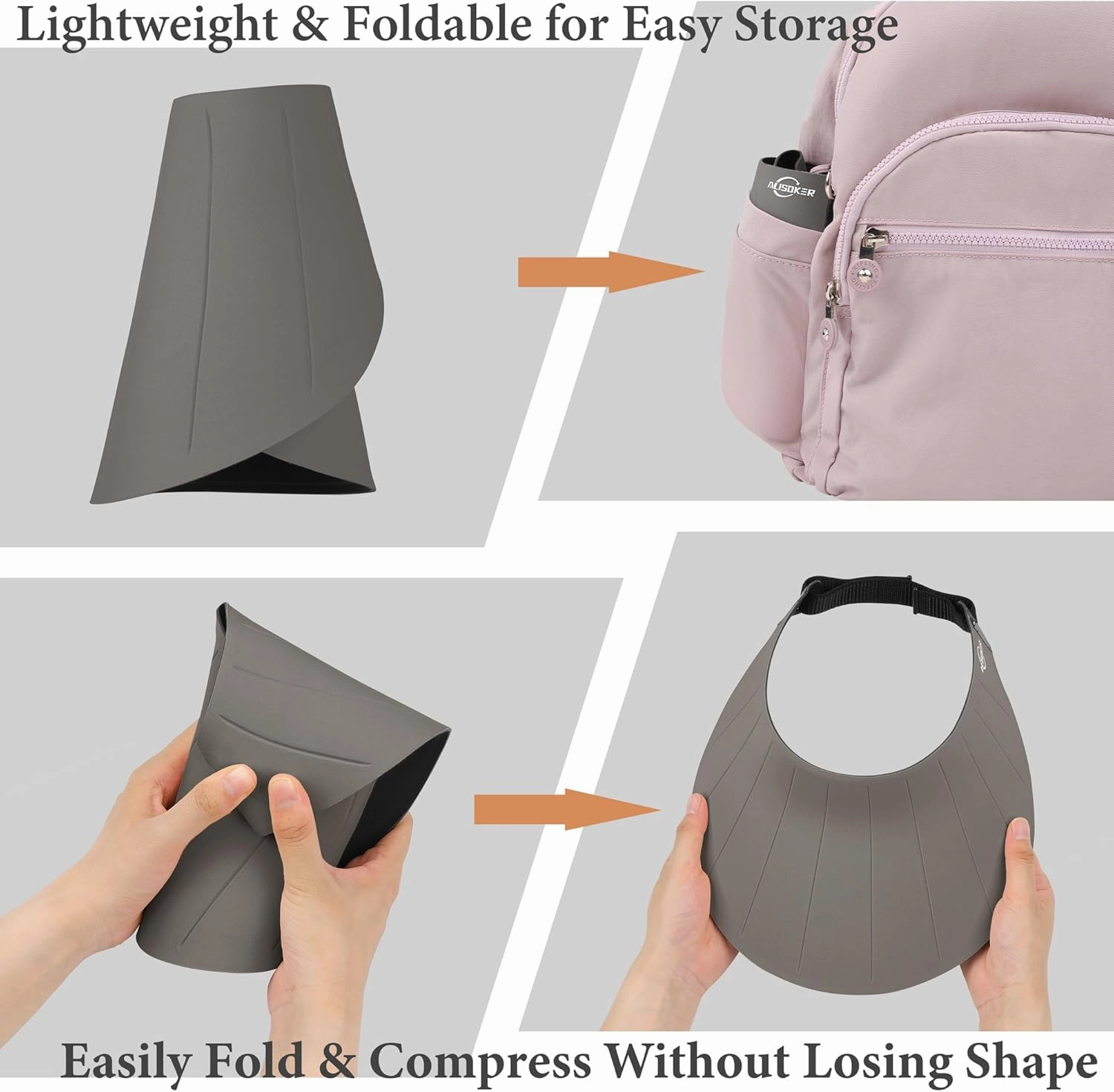 Sun Visor Hat for Women Men Wide Brim UPF50  Packable Seamless Beach Hats Adjustable Ponytail Sun Hats for Outdoor