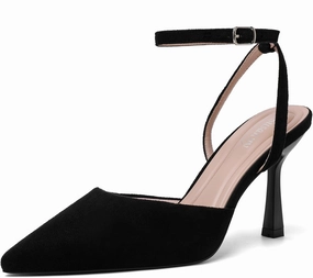 Susanny Heels for Women Stiletto Closed Pointed Toe Backless Dress Shoes High Heels Sexy Kitten Pumps Wedding Guest Party Dance Prom Dressy Comfort Shoes