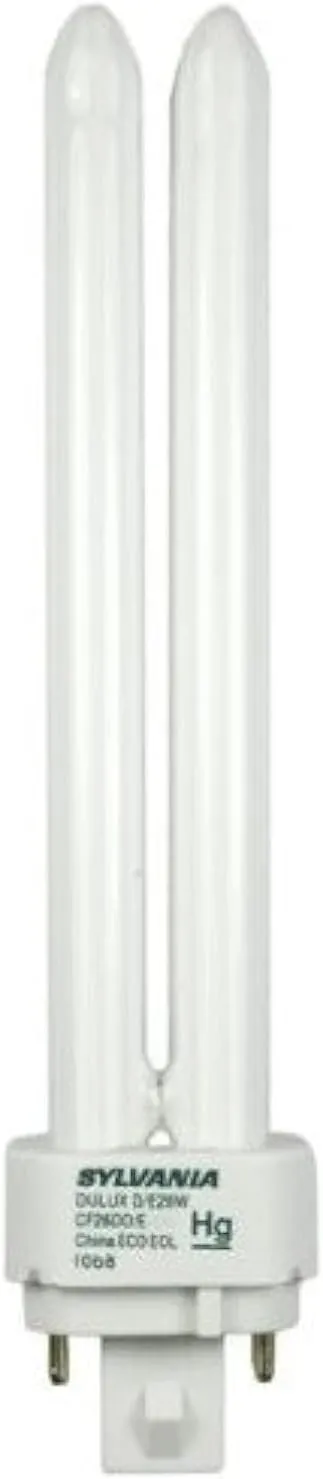 Sylvania 20669 (4-Pack) CF26DD/E/841/ECO 26-Watt Double Tube Compact Fluorescent Light Bulb, 4100K, 1710 Lumens, 82 CRI, T4 Shape, 4-Pin G24q-3 Base