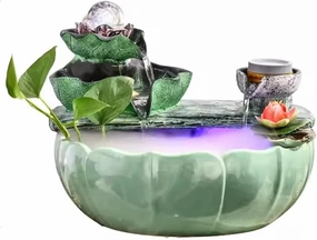 Tabletop Fountain Alpine Fountain Small Decoration Recycling Indoor Crystal Fish Tank Opening Gift Attraction Wealth Desktop Decoration Desktop Fountain Water Fountain