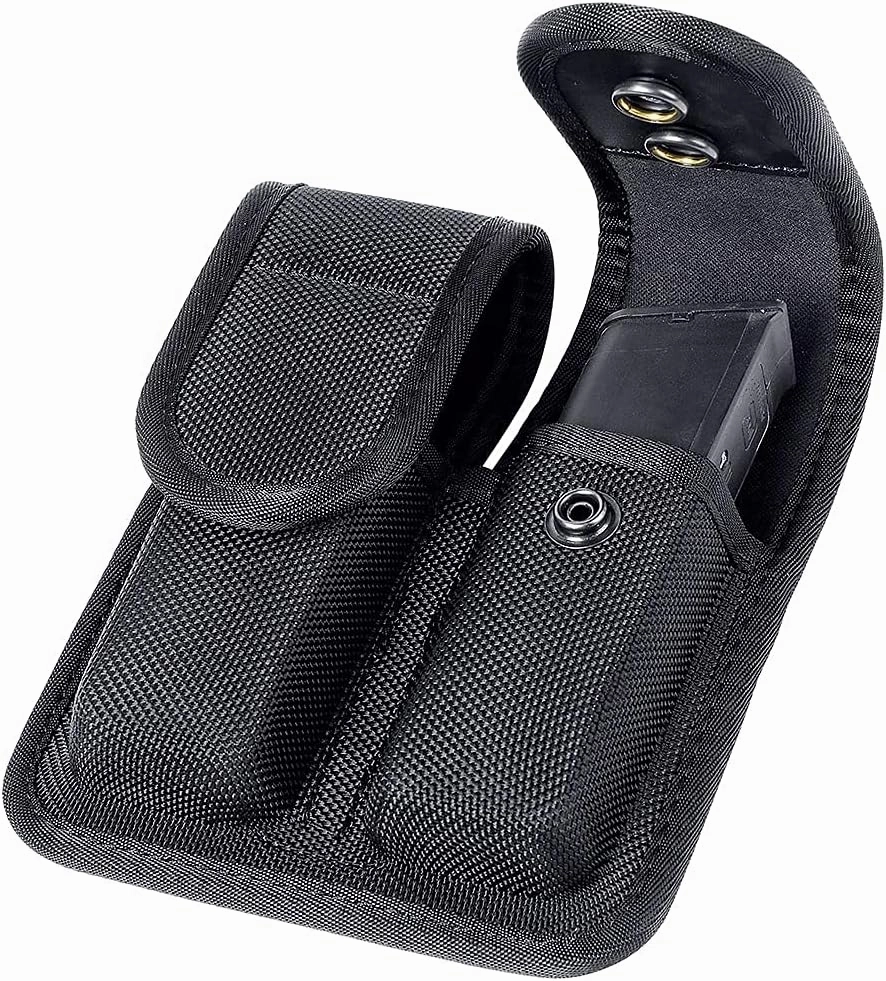 TAFTACFR Molded Double Mag Pouch Holster with Double and Single Stack Magazines .380, 9mm & 40 Cal for S&W M&P Ruger Glock Walther H&K