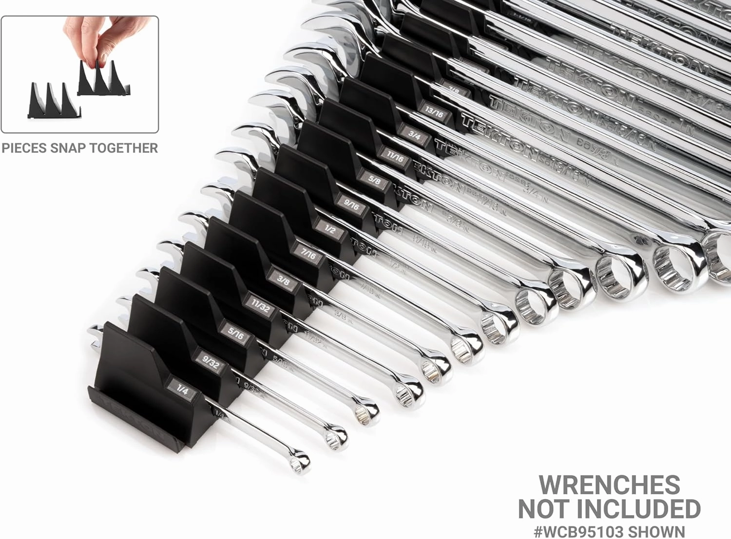 TEKTON 80-Tool Modular Wrench Organizer Set (Black) | OTM92180 | Made in USA
