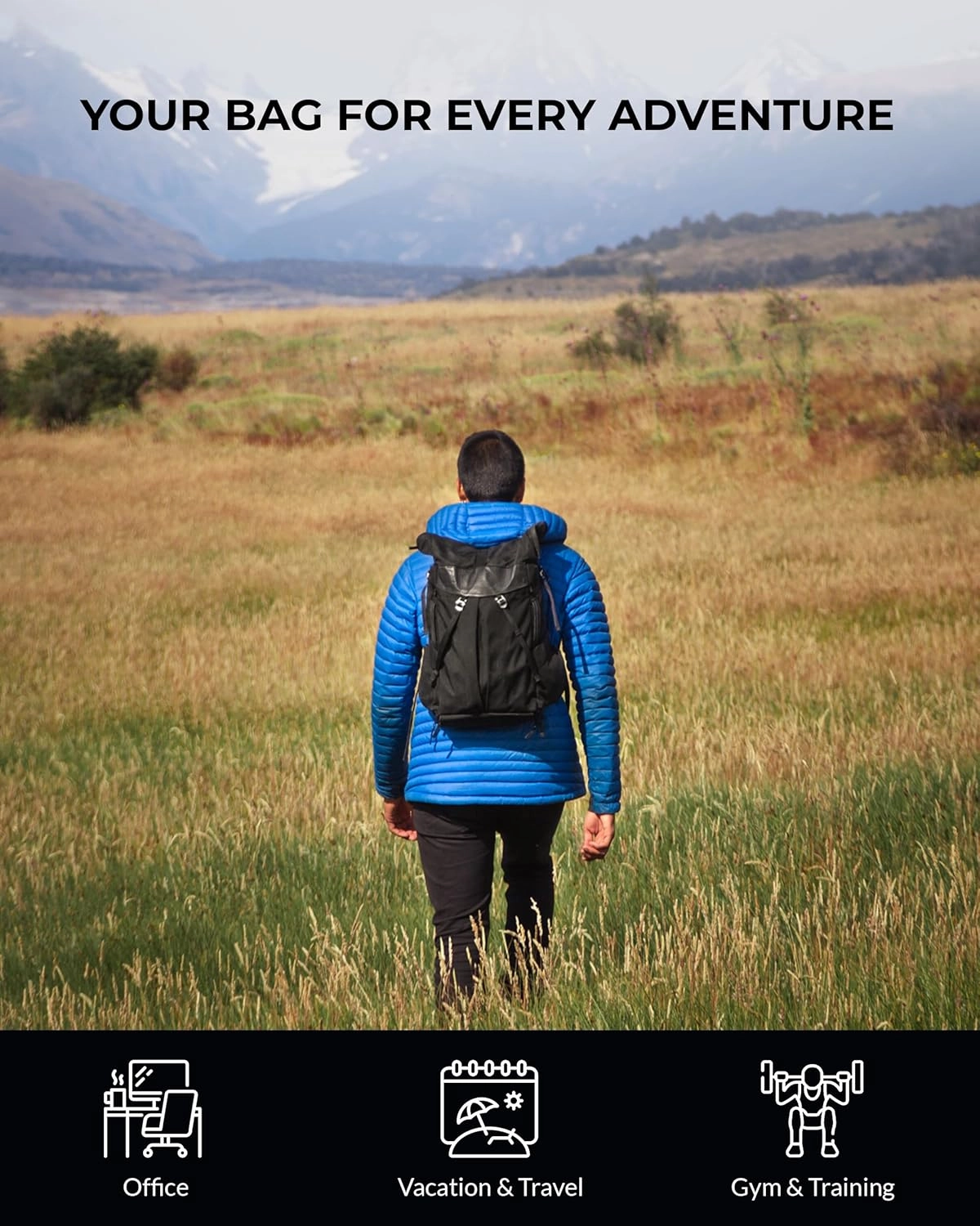 The Frenchie Co. Anti-Theft Speed Backpack, Slim Minimalist Backpack with Hidden Zippers and Cut-Resistant Design for Travel and Everyday Use, Made of Ballistic Nylon