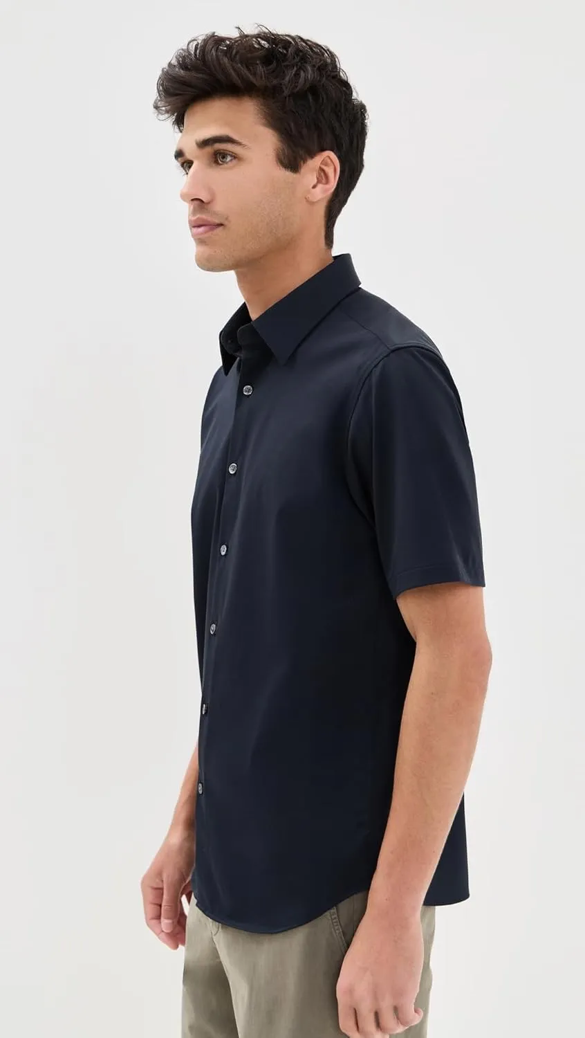 Theory Men's Structure Knit Irving Short Sleeve Shirt