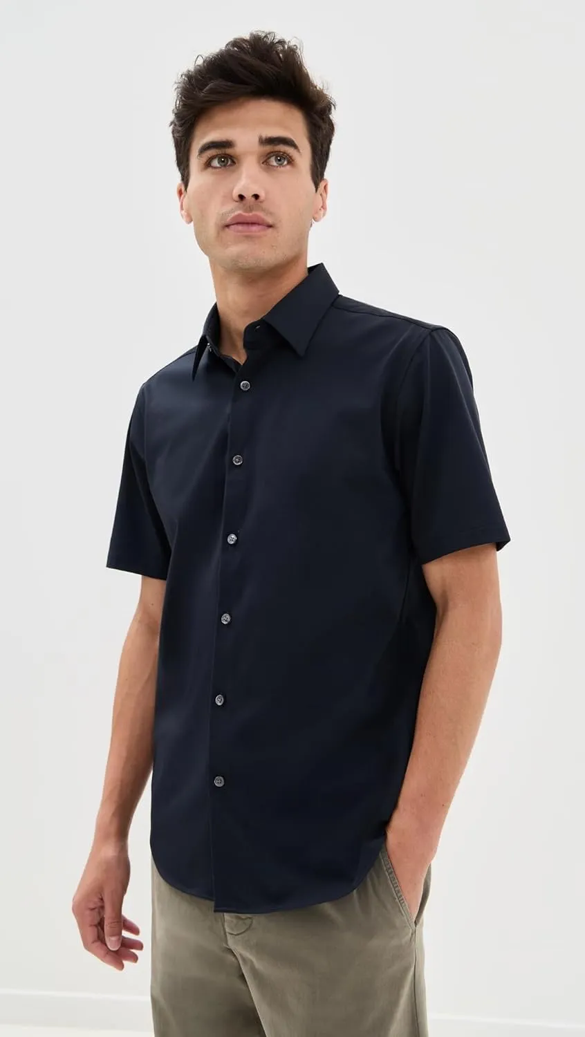 Theory Men's Structure Knit Irving Short Sleeve Shirt