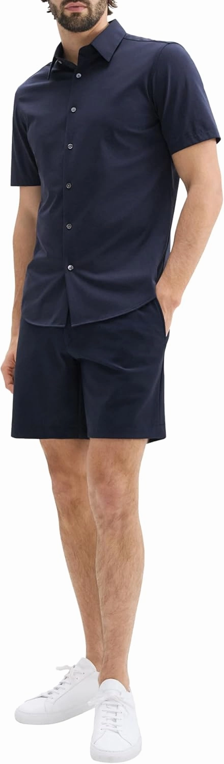 Theory Men's Irving Short Sleeve in Structure Knit