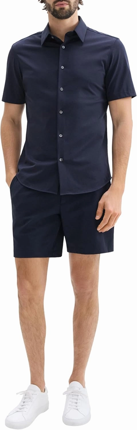 Theory Men's Irving Short Sleeve in Structure Knit