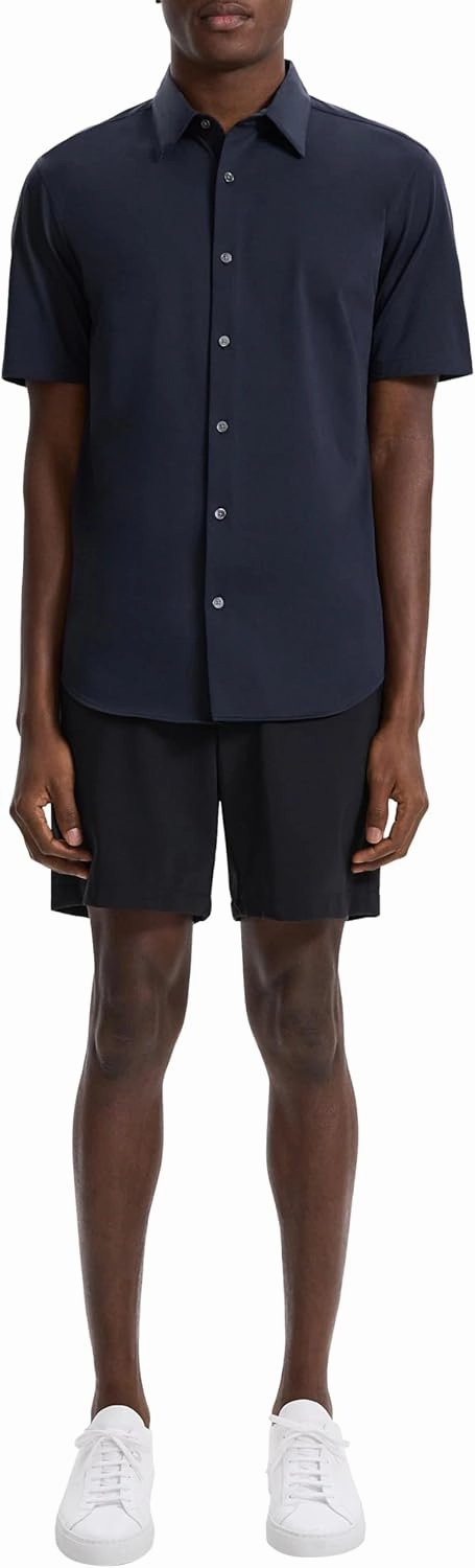 Theory Men's Irving Short Sleeve in Structure Knit