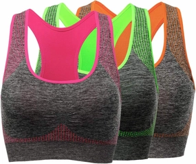 TOBWIZU Sports Bras for Women, Medium Support Yoga Gym Activewear Bras with Pocket