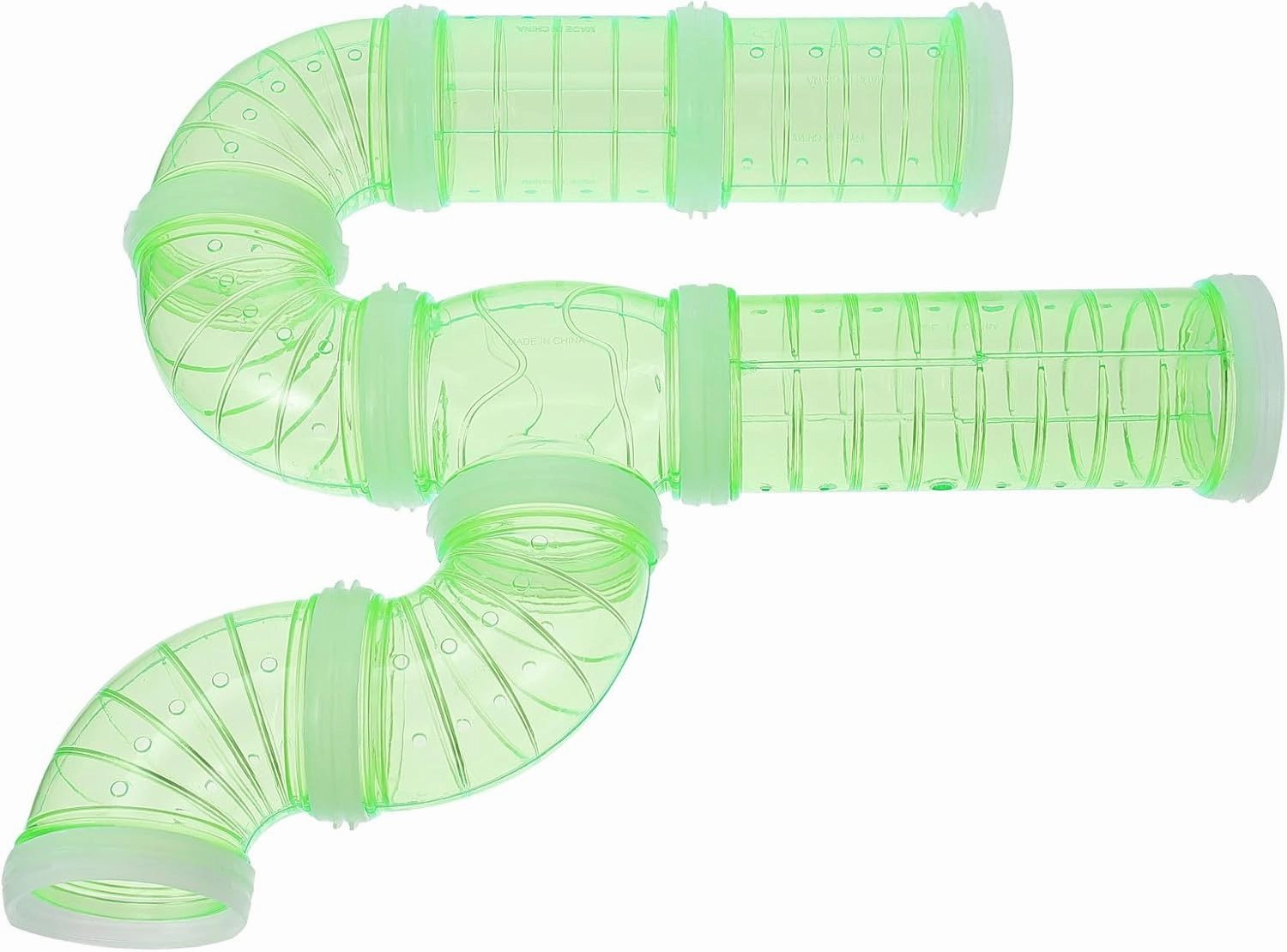 Totority Hamster Toys Hamster Tubes Set, Hamster Adventure Hamster Cage DIY Tunnel Toy Funny S-Shape Curved Transparent Tunnel Adventure External for Rat Hamster Gerbil Tunnel Rat Cage