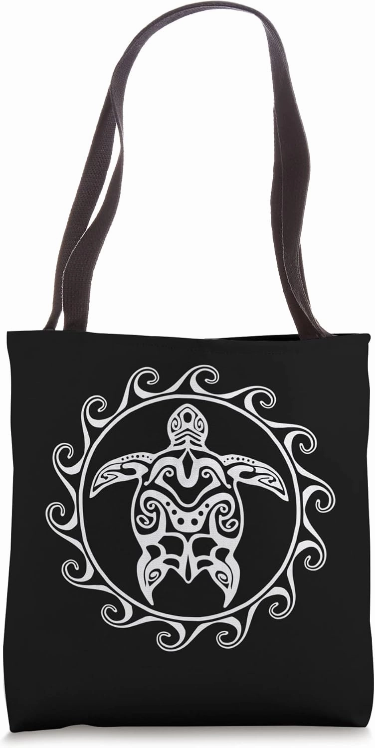 Tribal Polynesian Maori Sun Sea Turtle Island Tote Bag