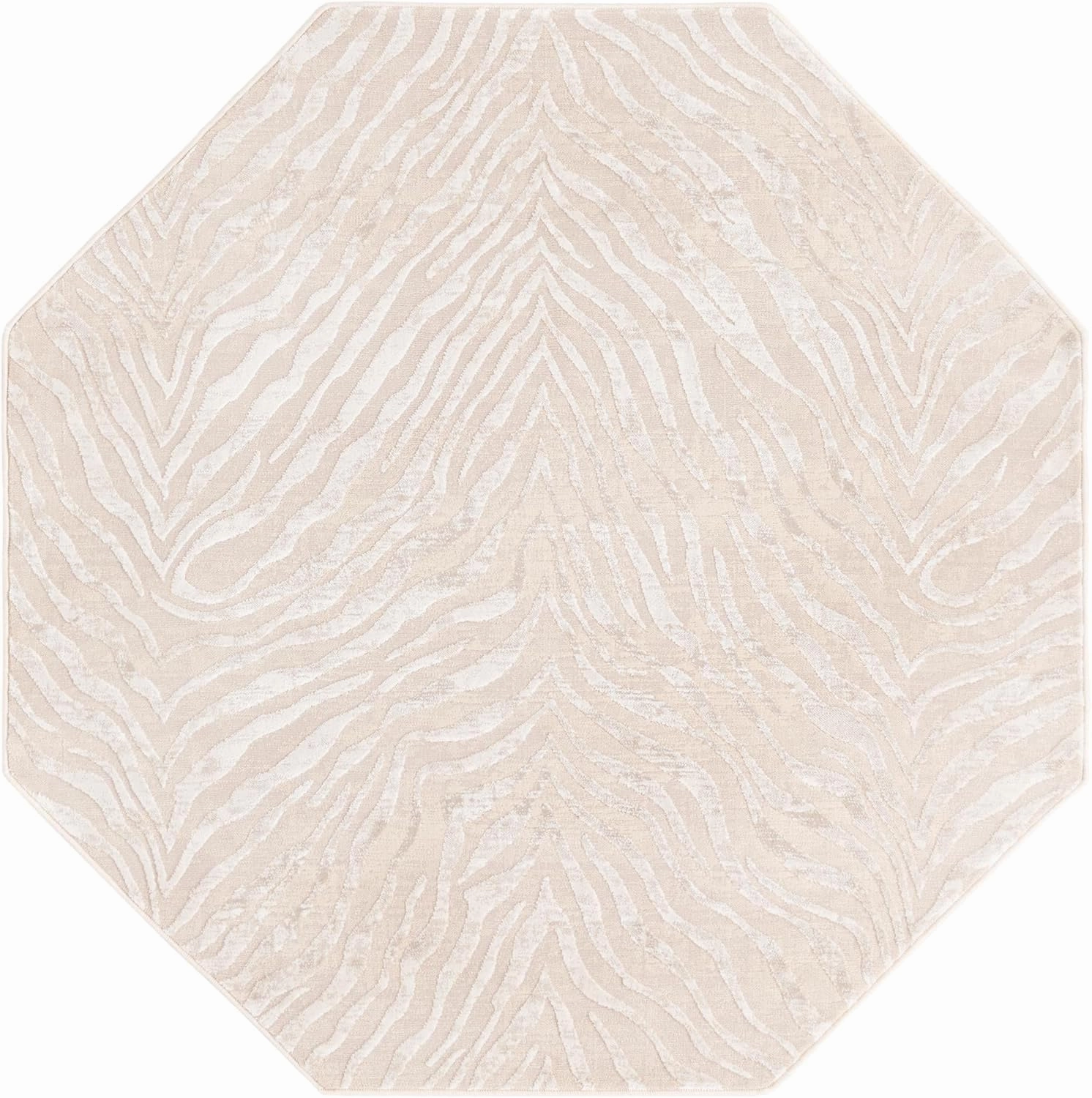 Unique Loom Finsbury Collection Area Rug - Meghan (5' 3" Octagon, Ivory Beige)