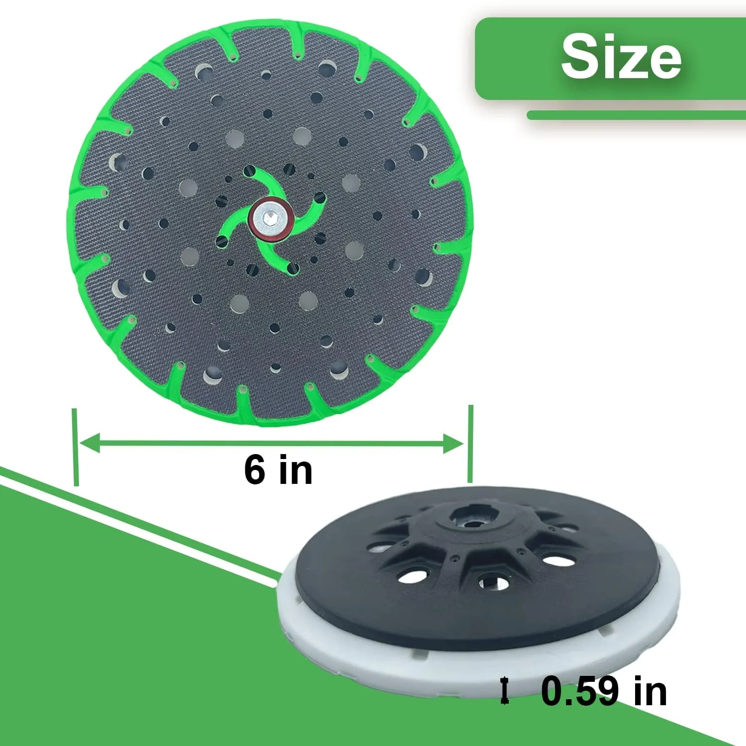 Upgraded 202458 6-Inch Soft Back-up Sanding Pad Compatible with Festool ETS EC 150/3 EQ, ETS EC 150/5 EQ, ETS 150/3 EQ, ETS 150/5 EQ Sander, 17/48-Hole Disc (2Pack)