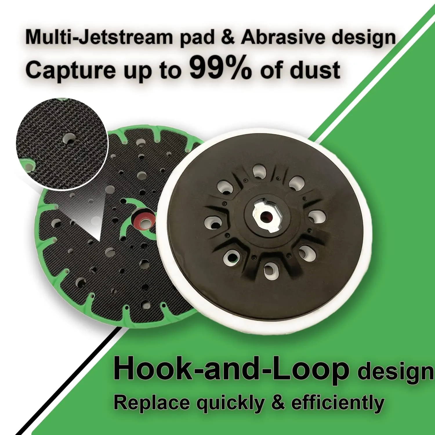 Upgraded 202458 6-Inch Soft Back-up Sanding Pad Compatible with Festool ETS EC 150/3 EQ, ETS EC 150/5 EQ, ETS 150/3 EQ, ETS 150/5 EQ Sander, 17/48-Hole Disc (2Pack)