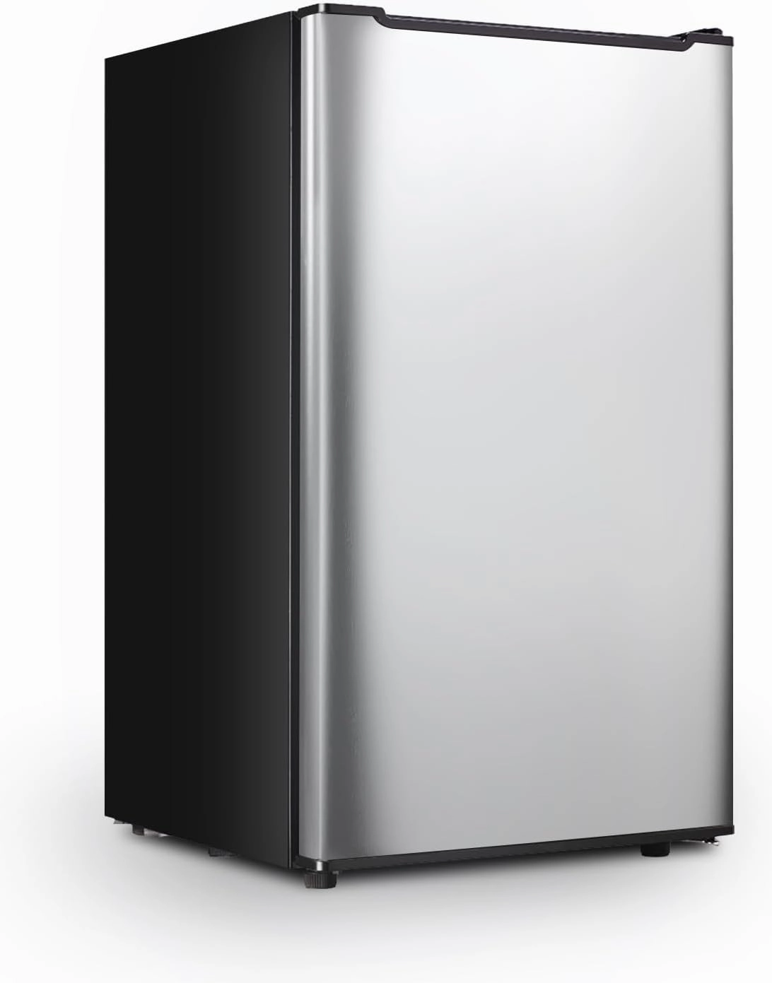 Upright Freezer with Reversible Single Door, 3.5 Cubic Feet Stainless Steel Compact Freezer, Silver Adjustable Thermostat Removable Shelves Mini Freezer, Applicable to Home, Kitchen, Office