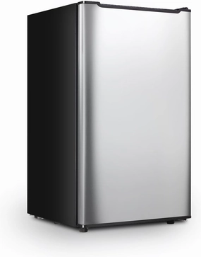 Upright Freezer with Reversible Single Door, 3.5 Cubic Feet Stainless Steel Compact Freezer, Silver Adjustable Thermostat Removable Shelves Mini Freezer, Applicable to Home, Kitchen, Office