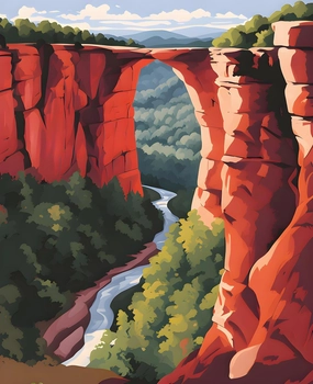 USA Great Places (167) - Red River Gorge, Kentucky - Van-Go Paint-by-Number Kit 40x50cm no Frame