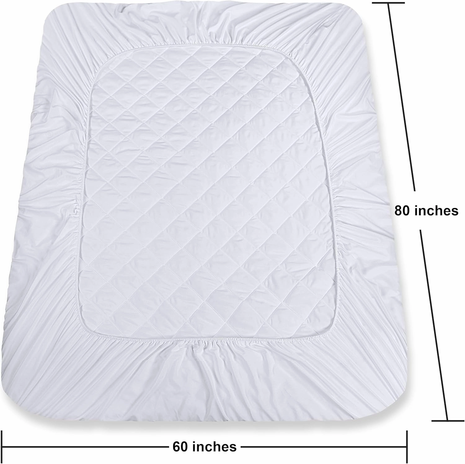 Utopia Bedding 2 Pack Quilted Fitted Mattress Pad, Queen Size, Elastic Fitted Mattress Topper Protector and Cover Stretches up to 16 Inches Deep, Machine Washable (White)