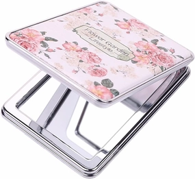 Vanity Mirror Folding Makeup Mirror Round Square Portable Retro Mirror Double-Sided Makeup Mirror Compact Cosmetic Mirror (Color : Round Shape) (Square)