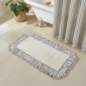 VHC Brands Kaila Ticking Blue Bathmat 27x48