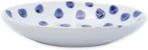 Vietri Viva Santorini Dot Pasta Bowl, Soup Salad Spaghetti Server 9.5" D Earthenware Dish, Blue