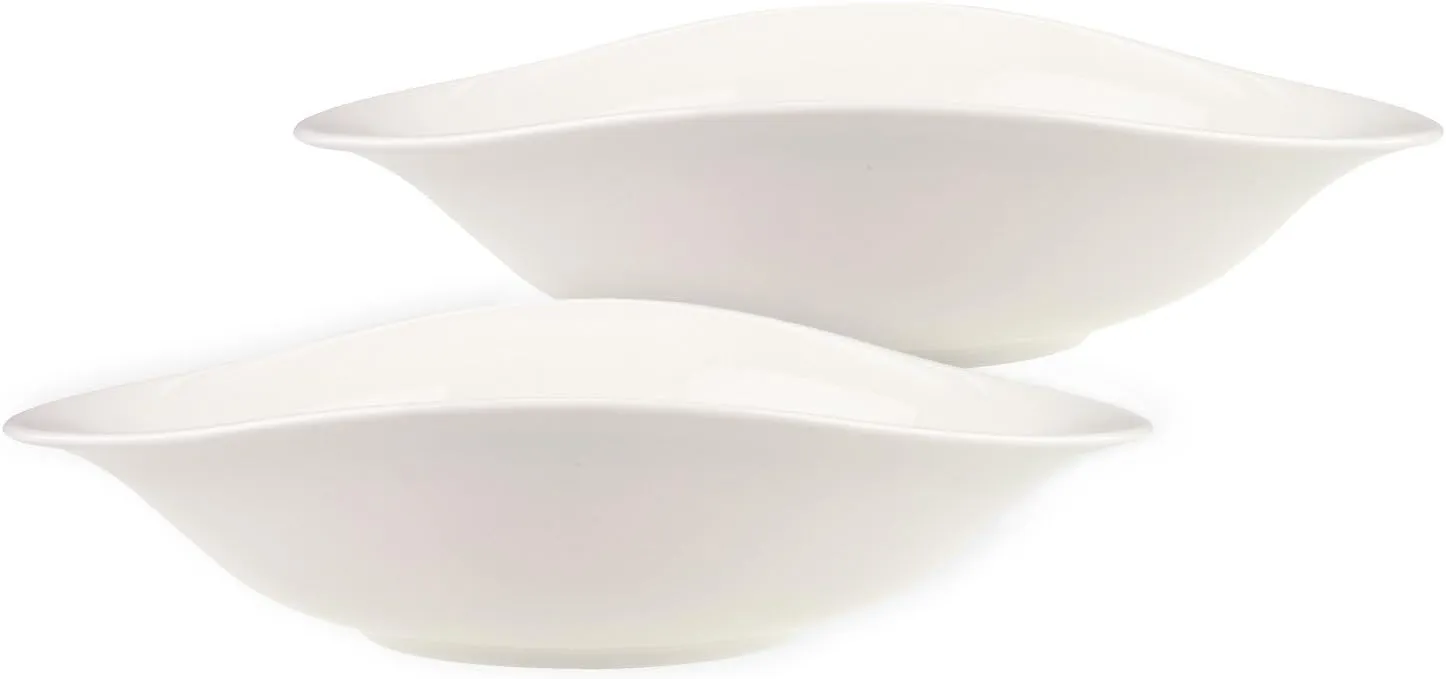 Villeroy & Boch Dune VAPIANO Pasta Bowl, 2 pieces, Premium Porcelain, White