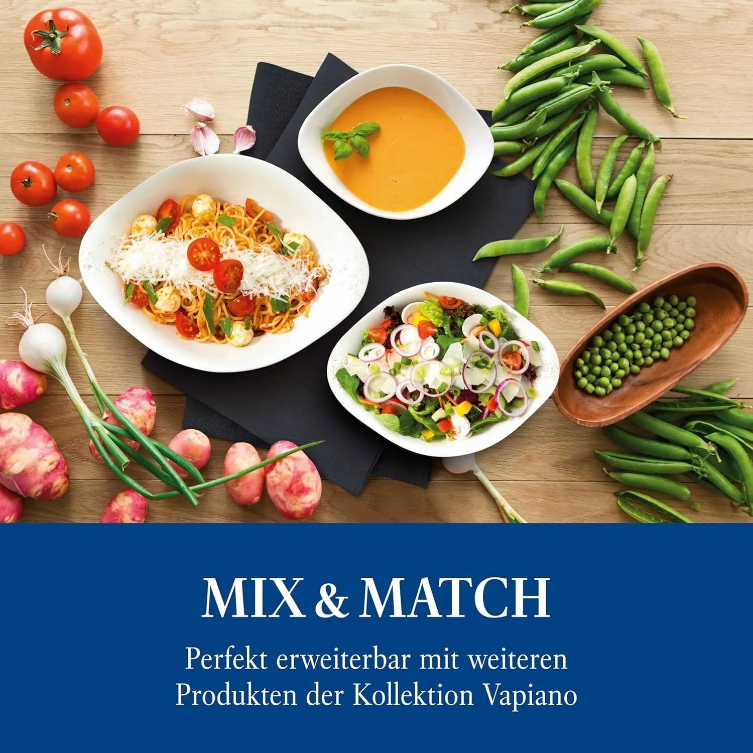 Villeroy & Boch Dune VAPIANO Pasta Bowl, 2 pieces, Premium Porcelain, White