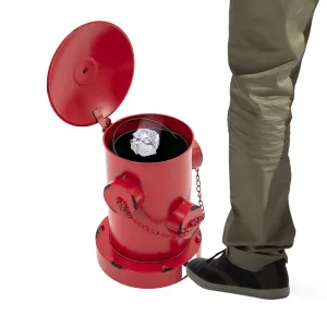 Vintage Trash Can, Fire Hydrant Retro Creative Garbage Can with Inner Bucket, Indoor Outdoor Waste Bin Pedal Metal Garbage Can with Lid for Park Garden Kitchen Garbage (red)