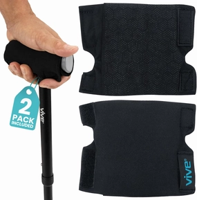 Vive Cane Handle Cover - Cushion Grip, Hand Pain Relief for Elderly & Seniors - Foam Pad for Walking Stick - Comfort, Soft & Non-Slip Wrap Around Support Padding - Universal Fit for Most Canes