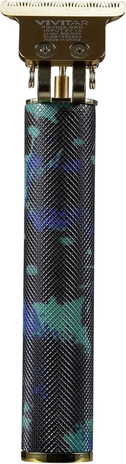 Vivitar - Cordless Hair Trimmer T-Blade, Precision Cutting, Lightweight Design for Easy Grooming (Green)