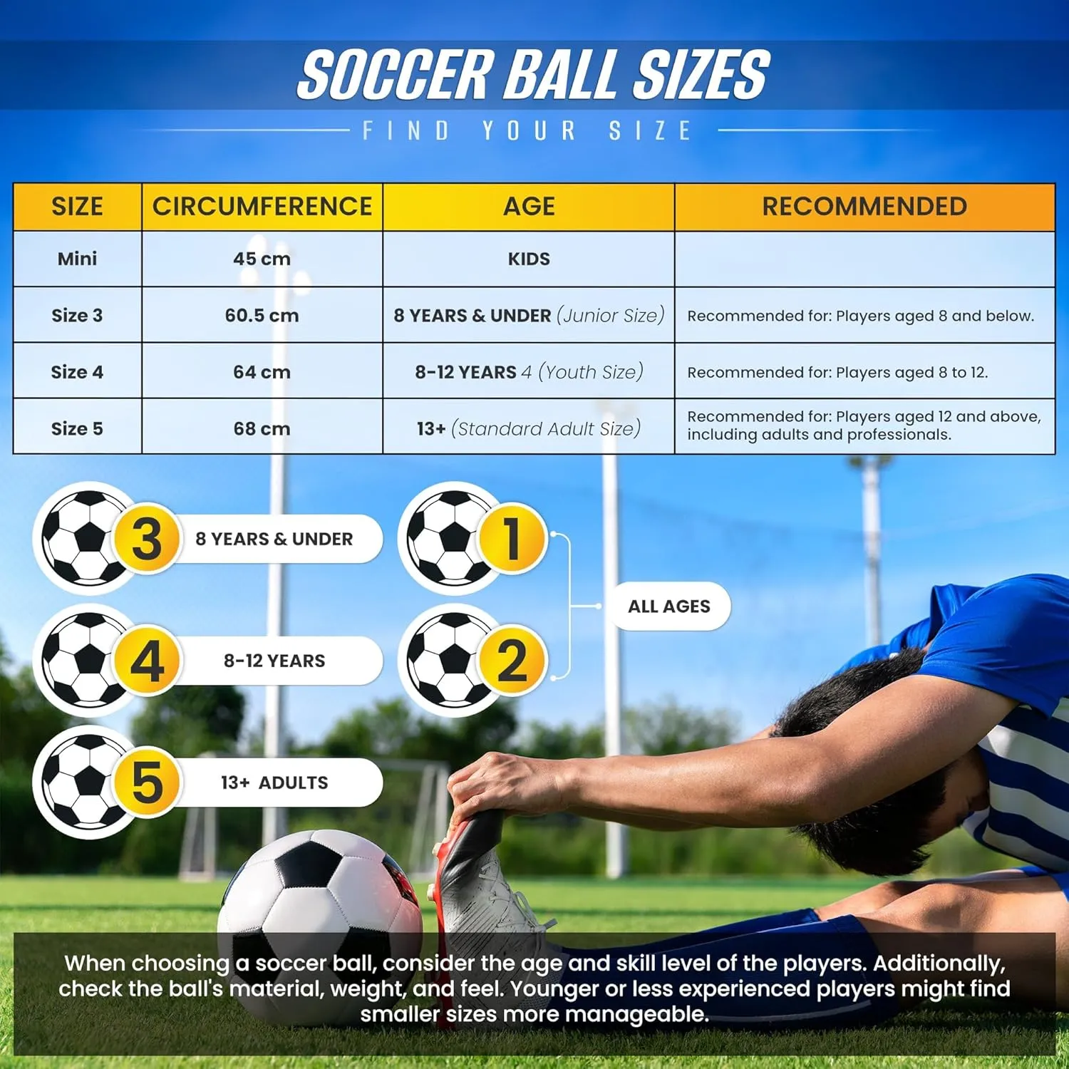 VIZARI Cordoba Soccer Balls for Youth, Adult, Kids - Sizes 3, 4, 5 - Red, Orange, Blue, Pink & Yellow (Pack of 1, 6, 12)
