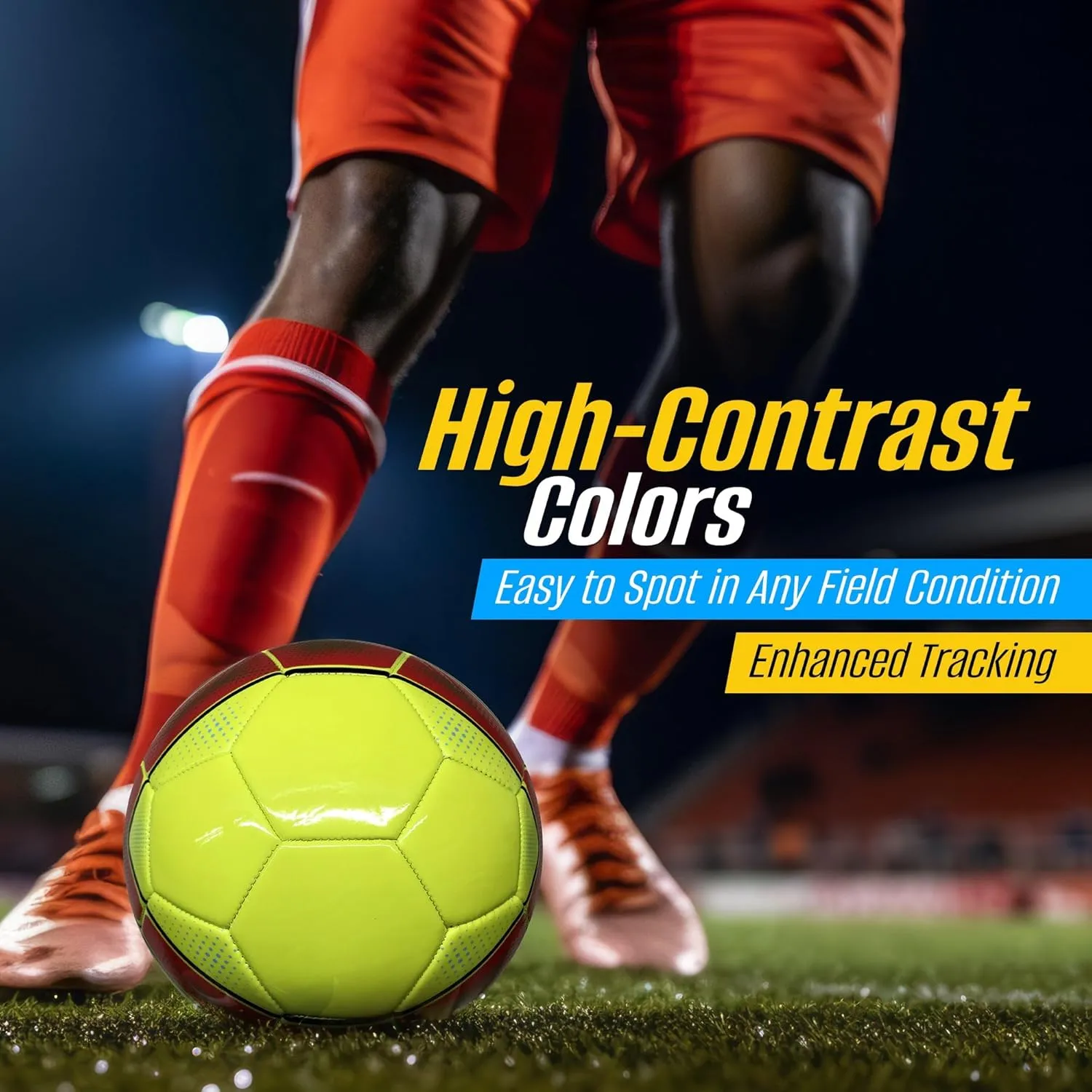 VIZARI Cordoba Soccer Balls for Youth, Adult, Kids - Sizes 3, 4, 5 - Red, Orange, Blue, Pink & Yellow (Pack of 1, 6, 12)